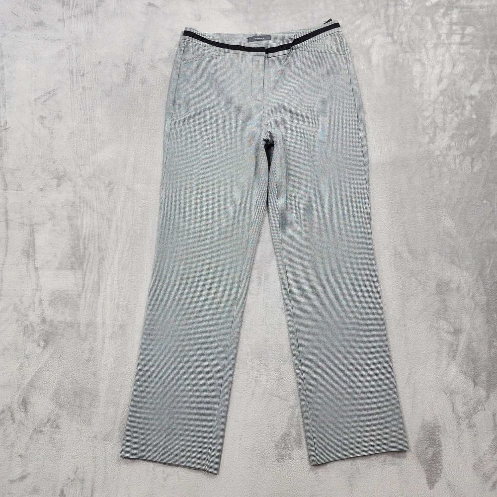 Liz Claiborne Pants Women 10 Black White Houndstooth Tabitha Twill Office Career